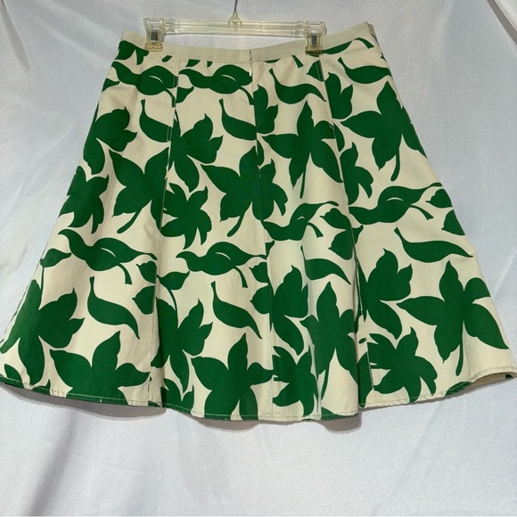 Banana Republic Green & Cream Full Skirt Size 12 - Picture 3 of 10